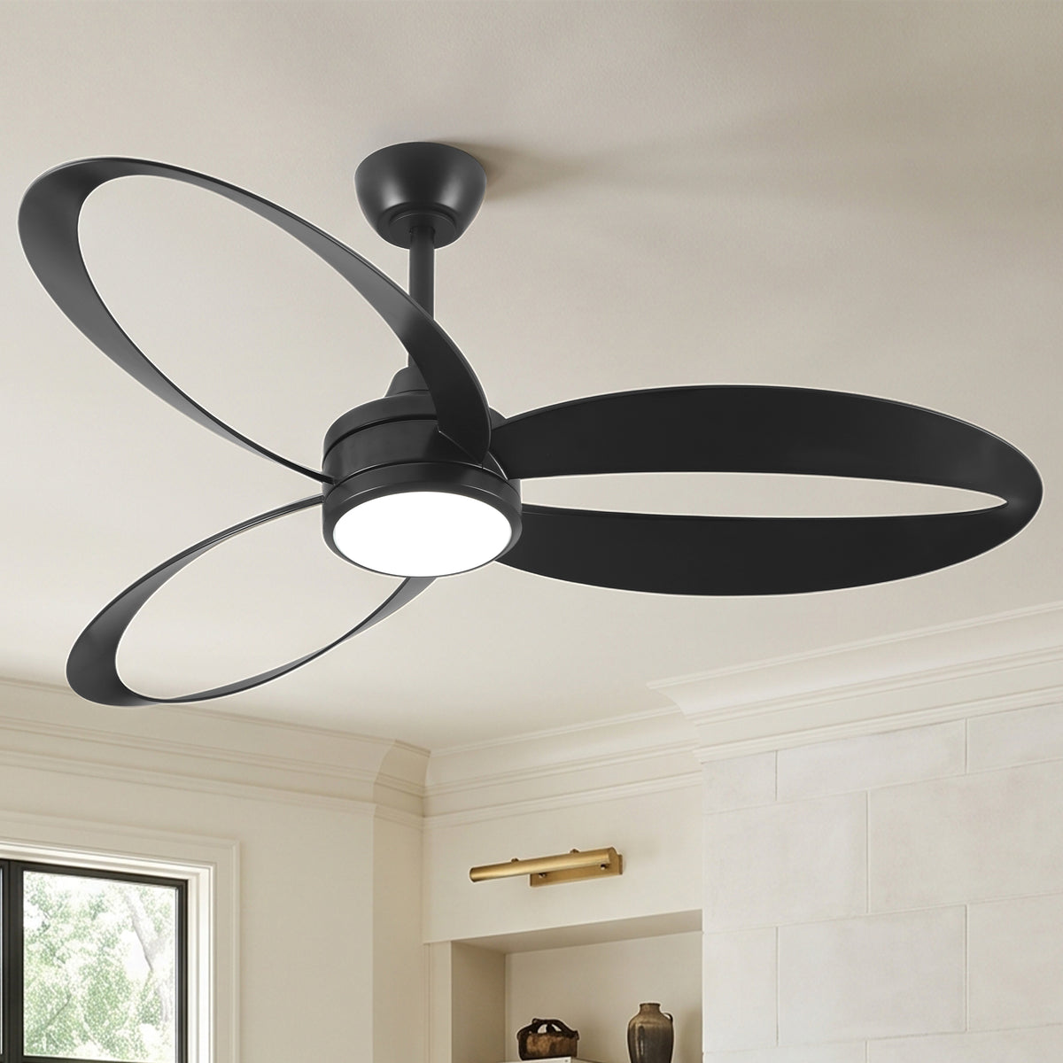 42-Inch 52-Inch Modern Loop-Blade LED Ceiling Fan