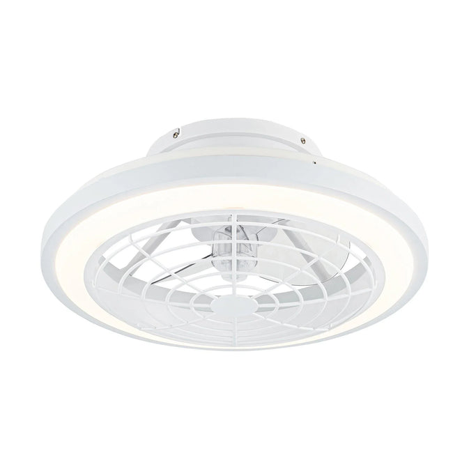 Ventilador de techo reversible empotrado con motor de CC industrial Ikon de 20", iluminación y control remoto