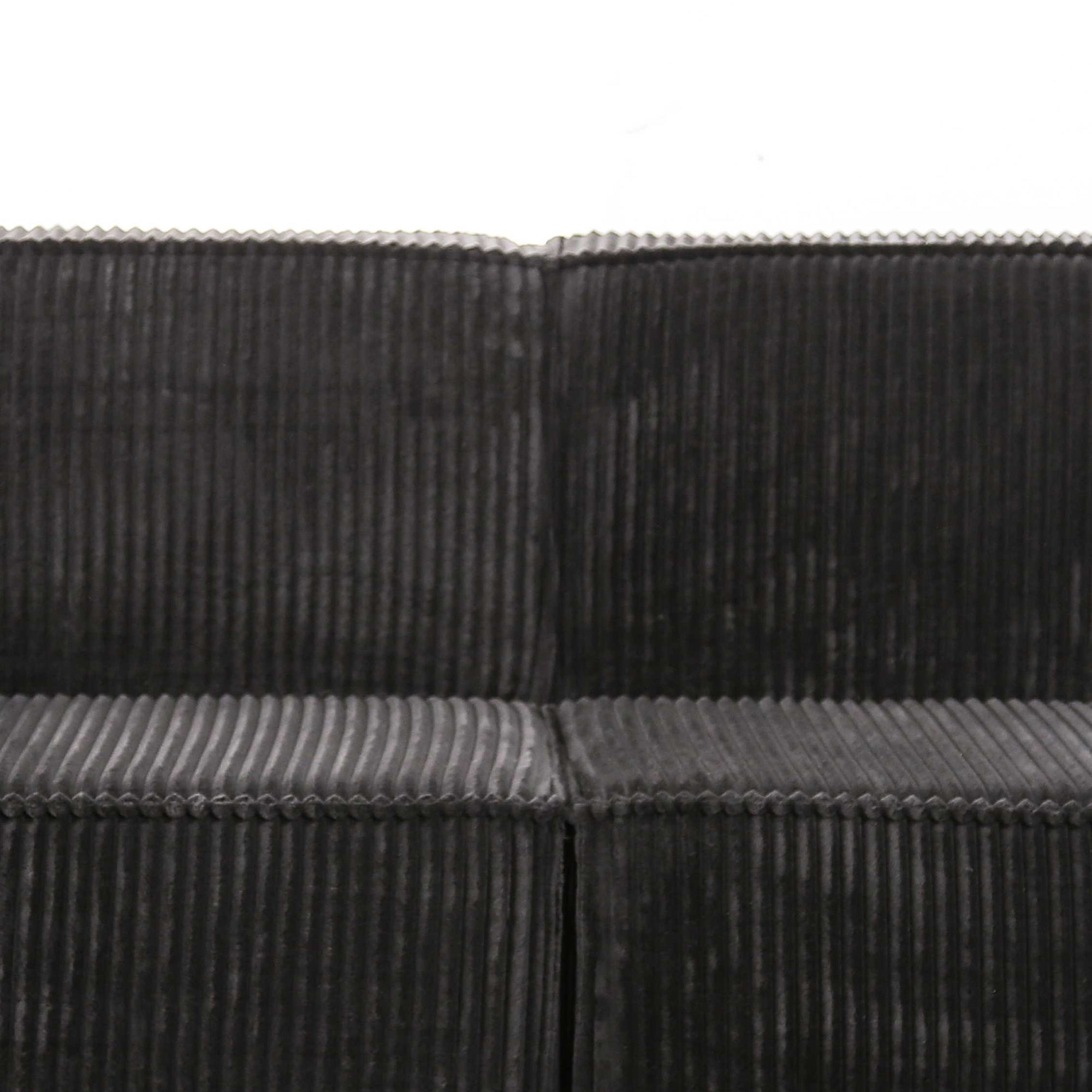 Black Corduroy Modular Compressed Sofa & Loveseat with Track Arms