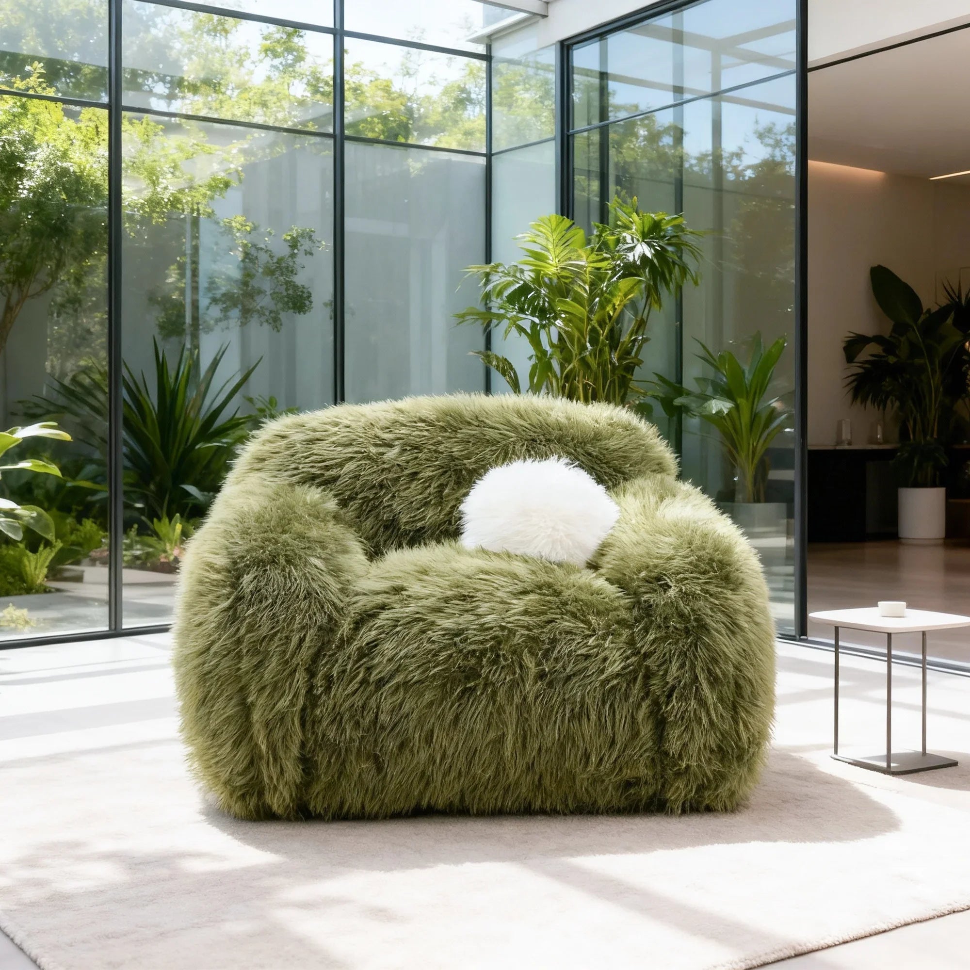 43 Inch Darwen Modern 360-Degree Swivel Chair with Ball Pillow