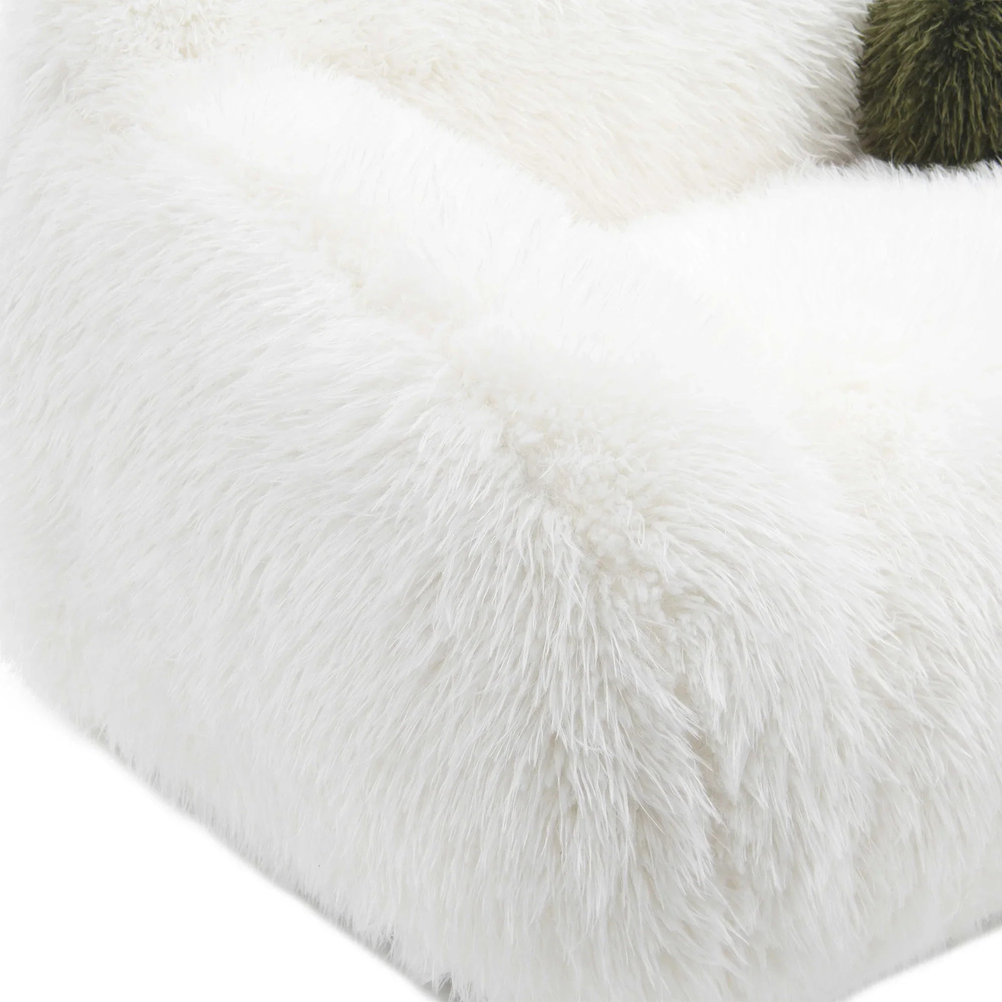 66 Inch Darwen Modern Faux Fur Loveseat with Ball Pillow