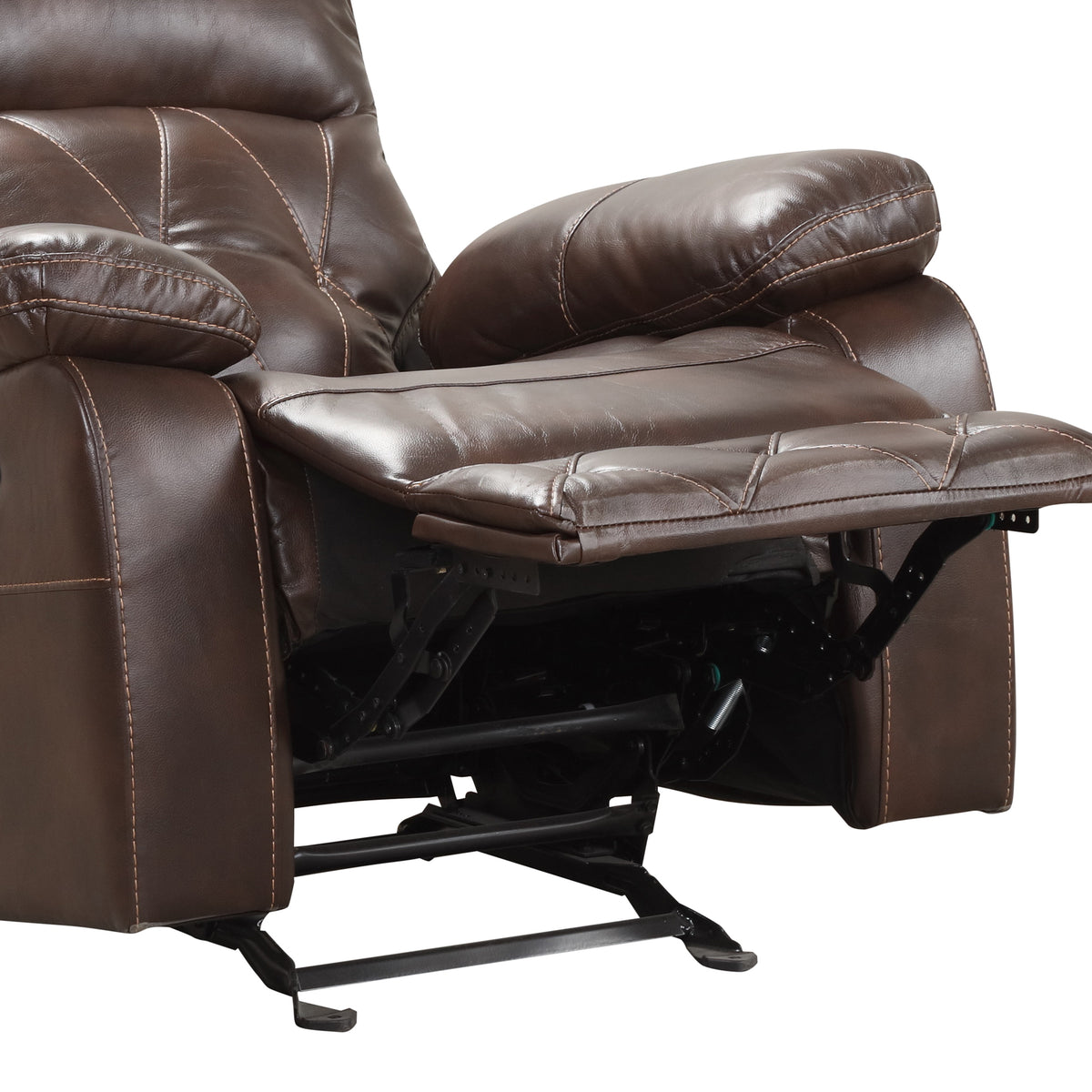 Osias 37 Inch Leatherette Manual Recliner with Pillow Top Arms