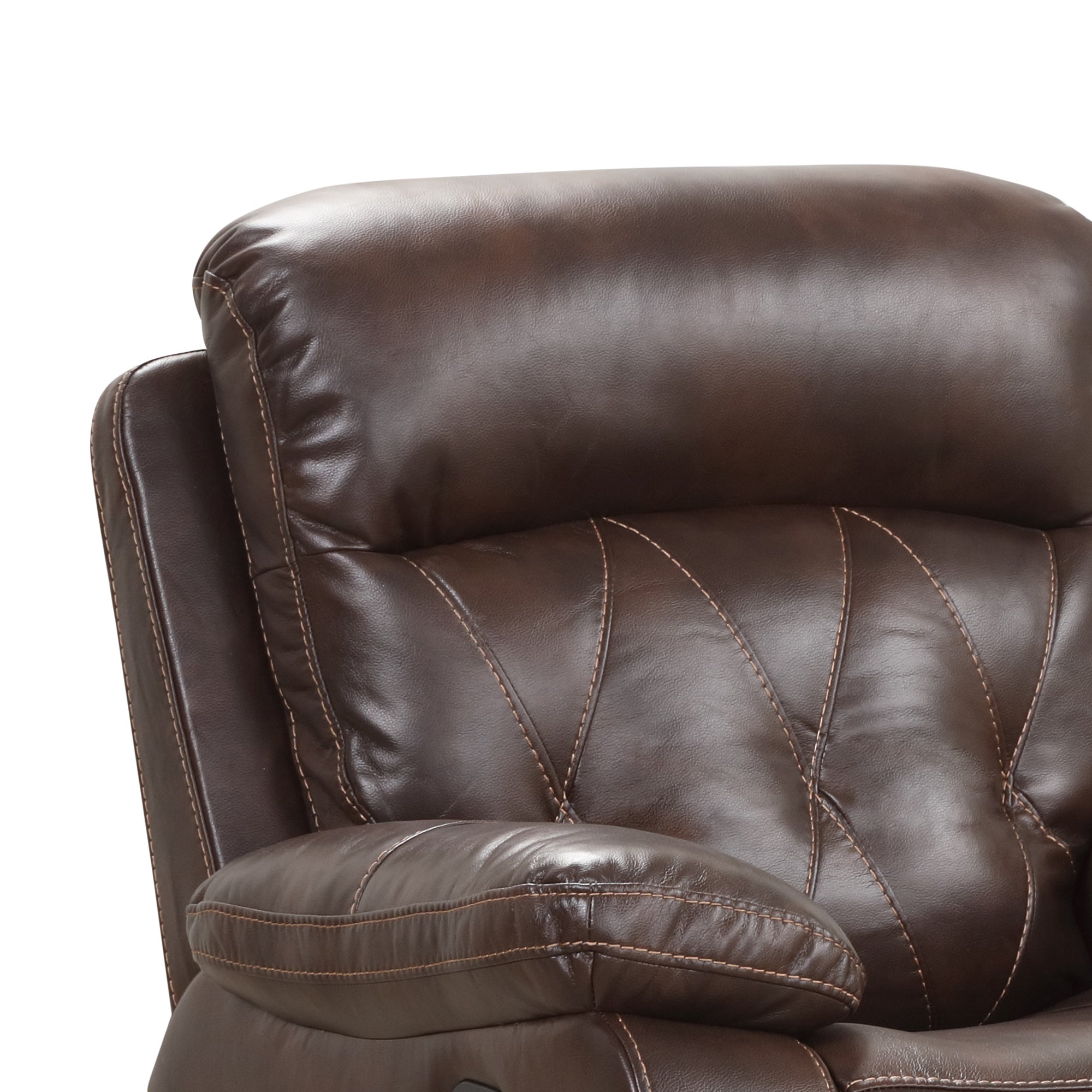 Osias 37 Inch Leatherette Manual Recliner with Pillow Top Arms