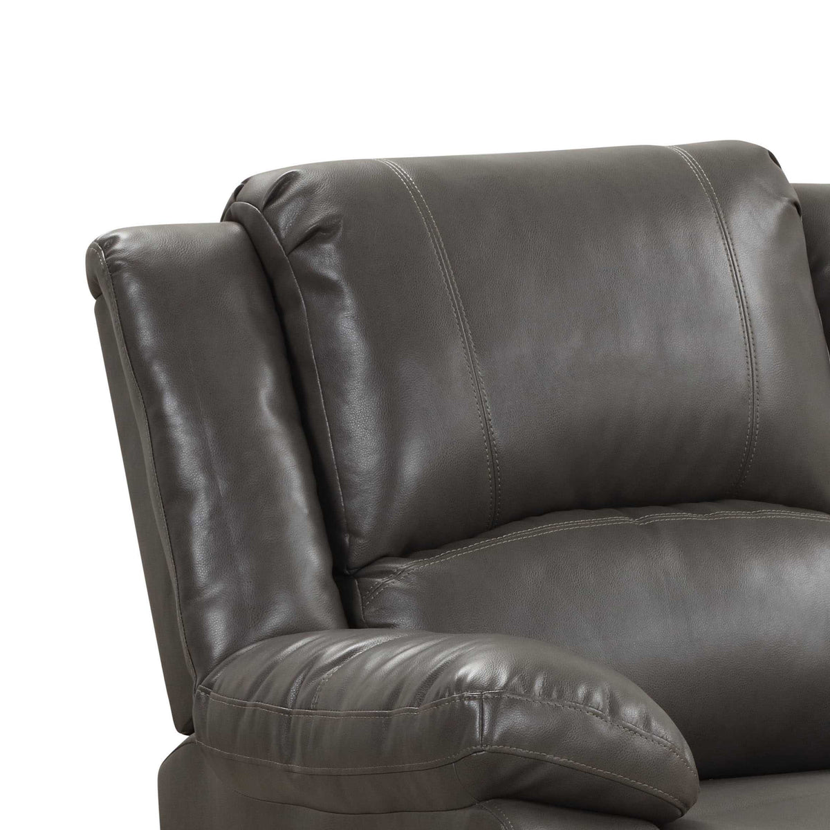 37 Inch Breathable Leather Glider Recliner with Pillow Top Arms