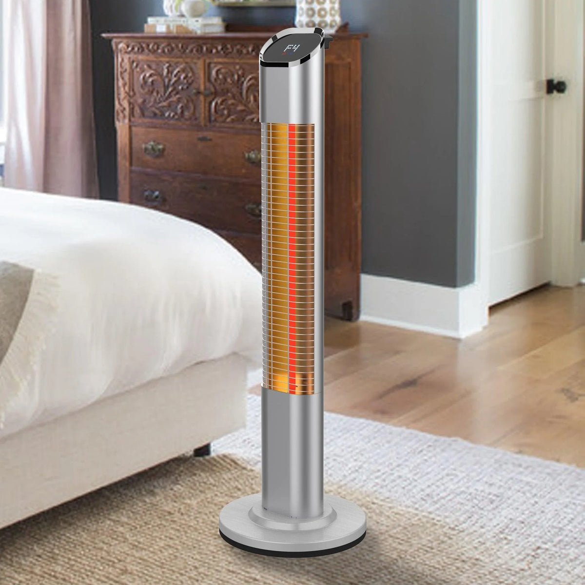 1500-Watt Electric Patio Heater Infrared Outdoor/Indoor Use with Remote Control, 24 Hour Timer