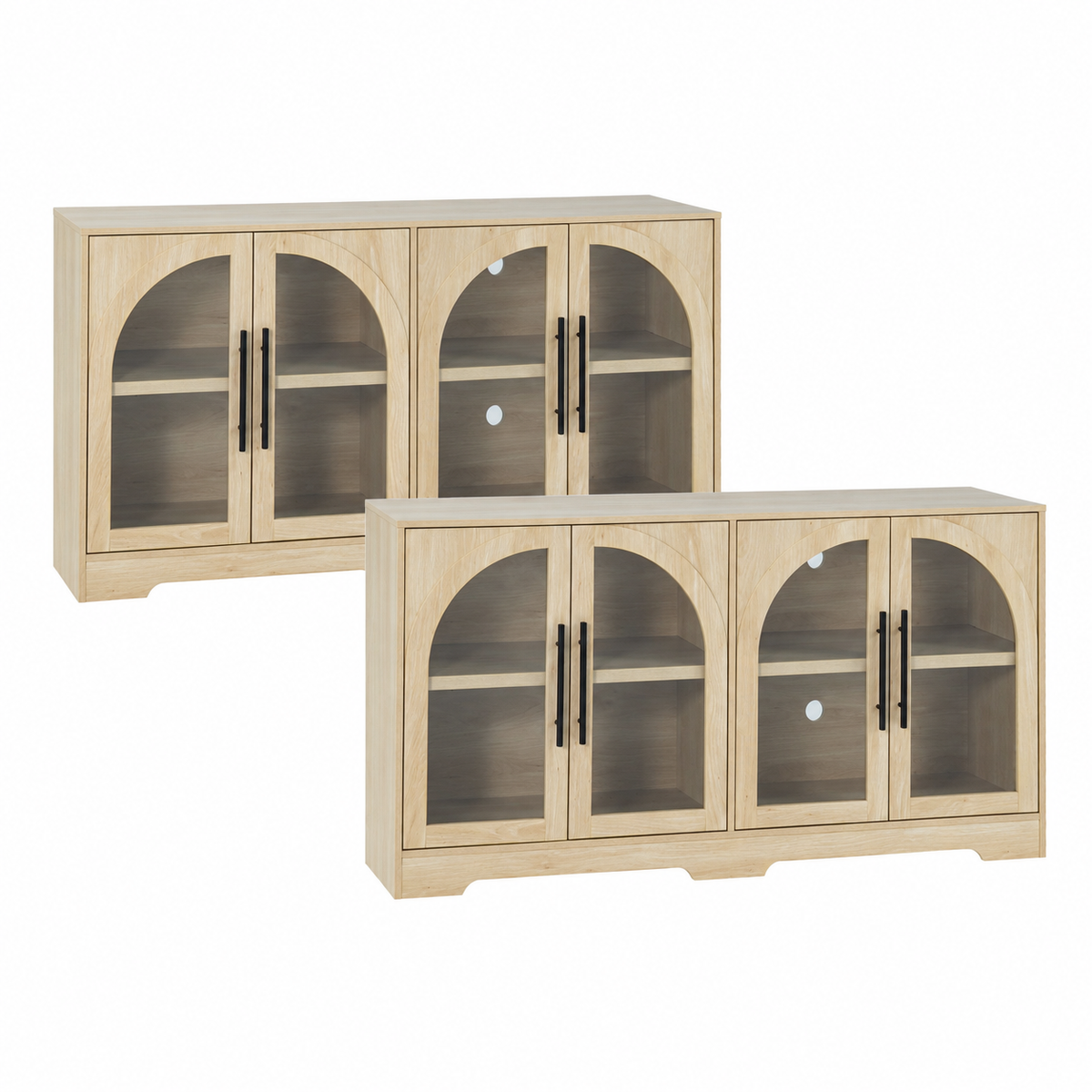 55 Inch TV Stand Console Sideboard Buffet with Adjustable Shelves
