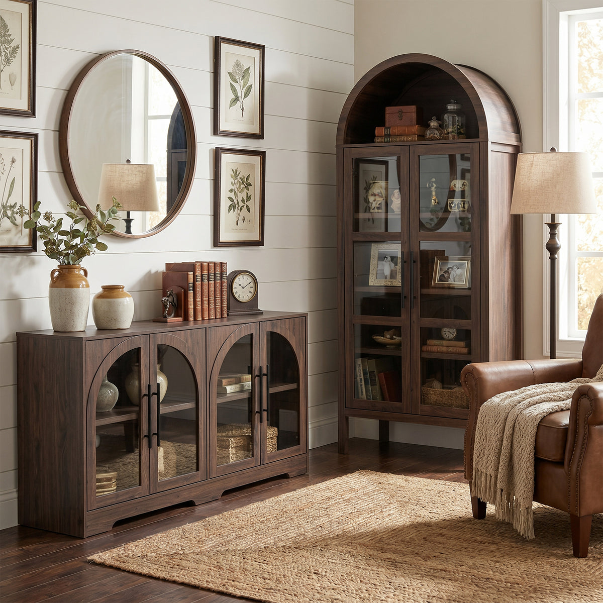 2-Piece Bookcases & Cabinets with Adjustable Shelves