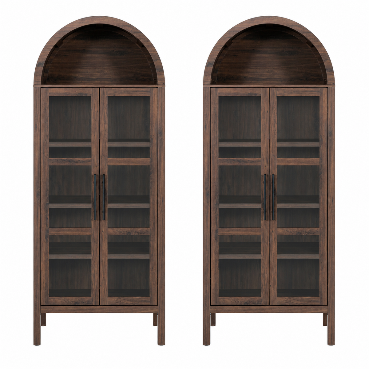 72-in Height Arched Bookcases & Cabinets with Adjustable Shelves