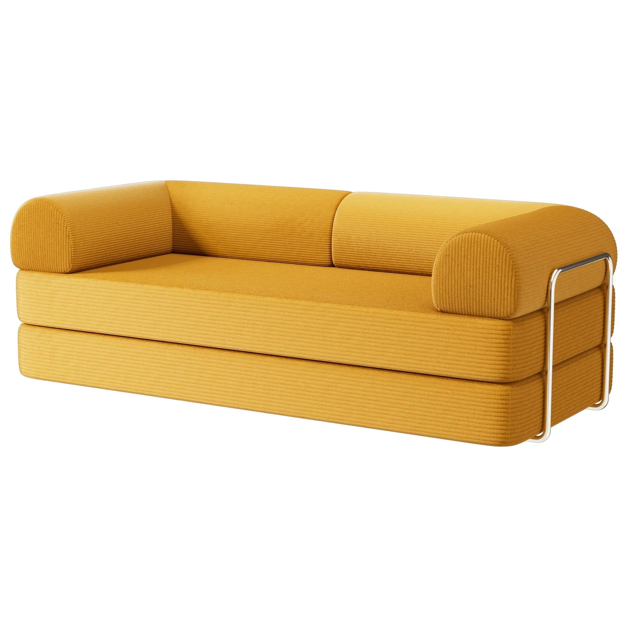 79 Inch Perri Corduroy Compressed Sofa Bed with Lumbar Pillow for Living Room, Office