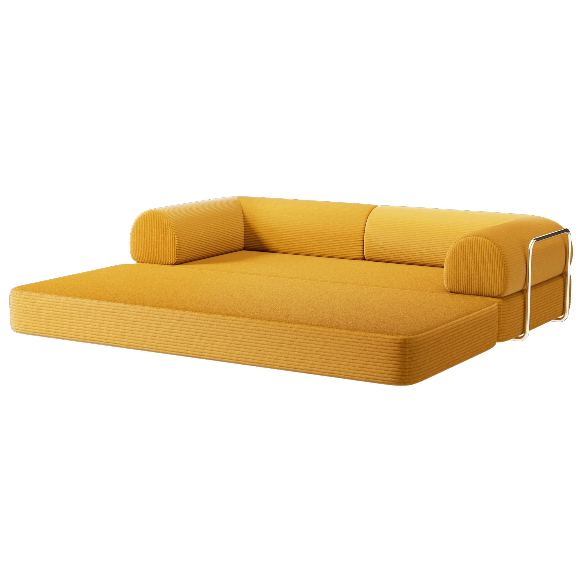 79 Inch Perri Corduroy Compressed Sofa Bed with Lumbar Pillow for Living Room, Office