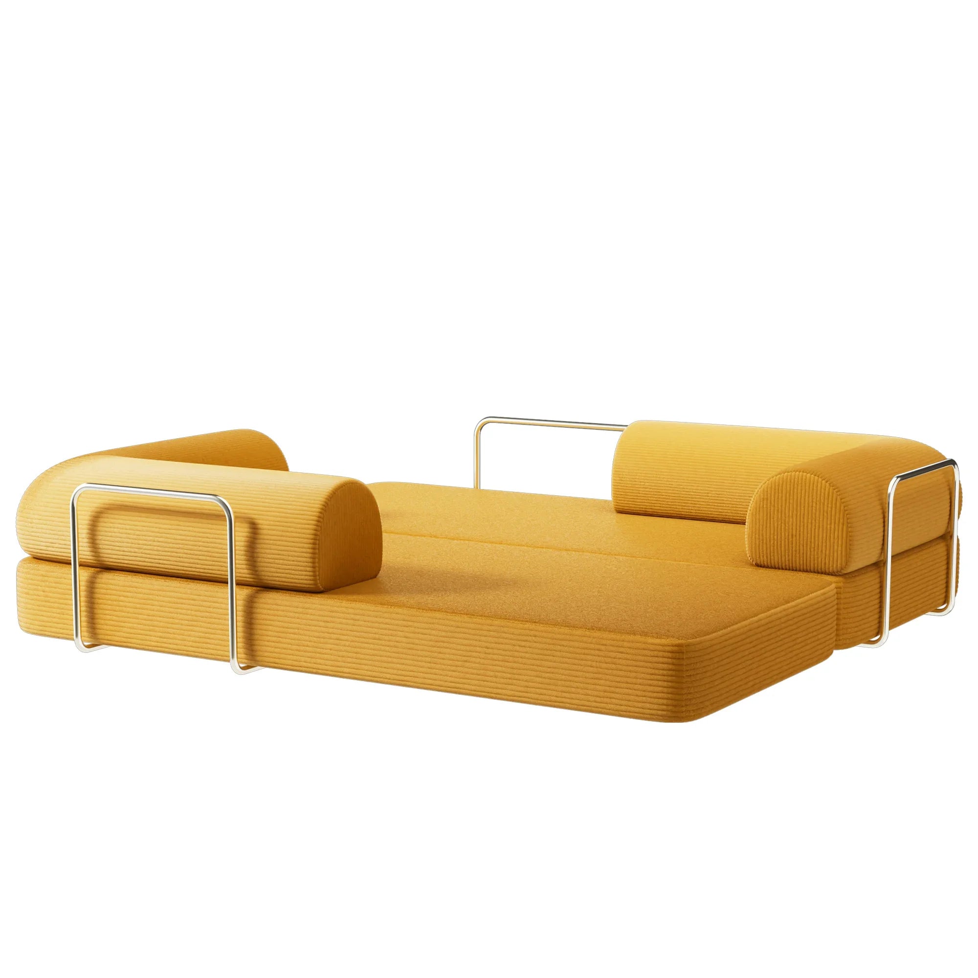 79 Inch Perri Corduroy Compressed Sofa Bed with Lumbar Pillow for Living Room, Office