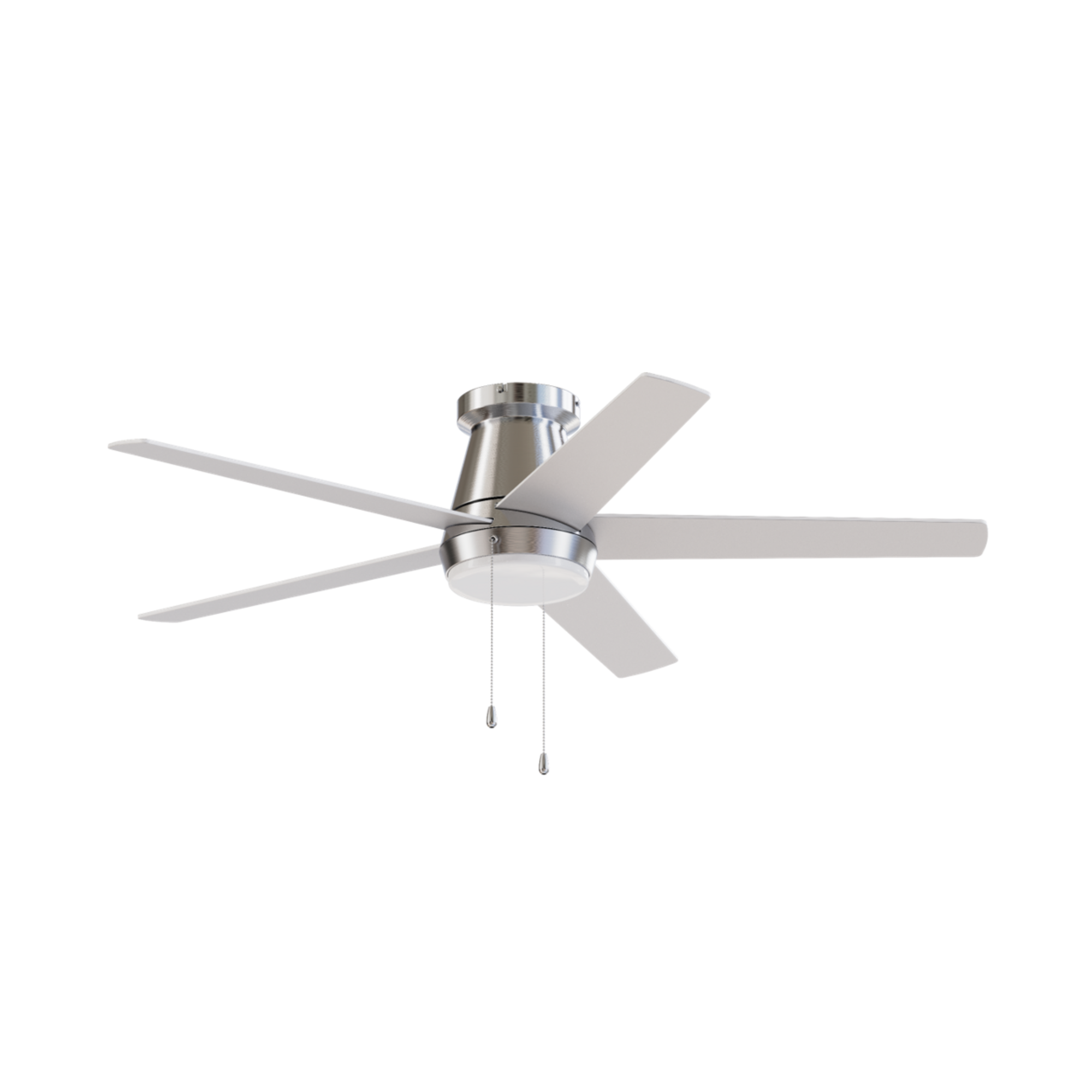 52 Inch Lewis Satin Nickel Pull-Chain LED Ceiling Fans