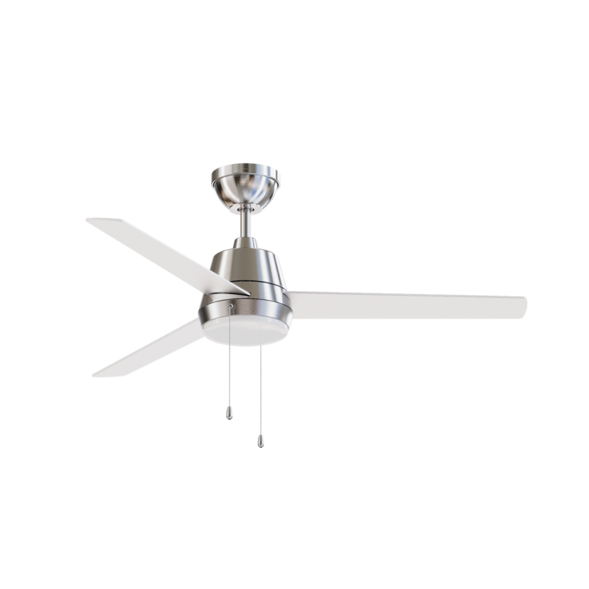 52 Inch Lewis Satin Nickel Pull-Chain LED Ceiling Fans