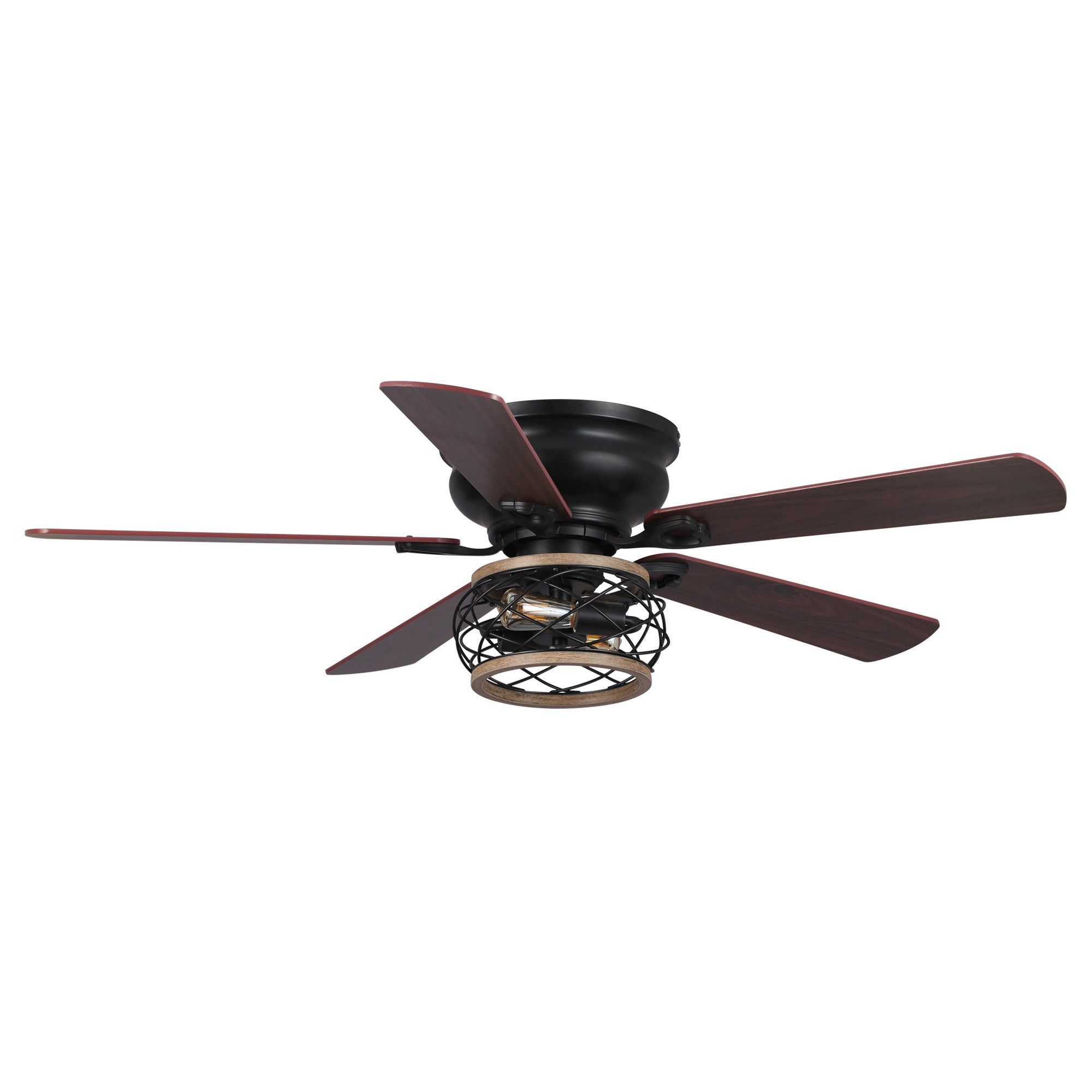 Ventilador de techo reversible de 122 cm, estilo granja Amberes, con iluminación y control remoto.
