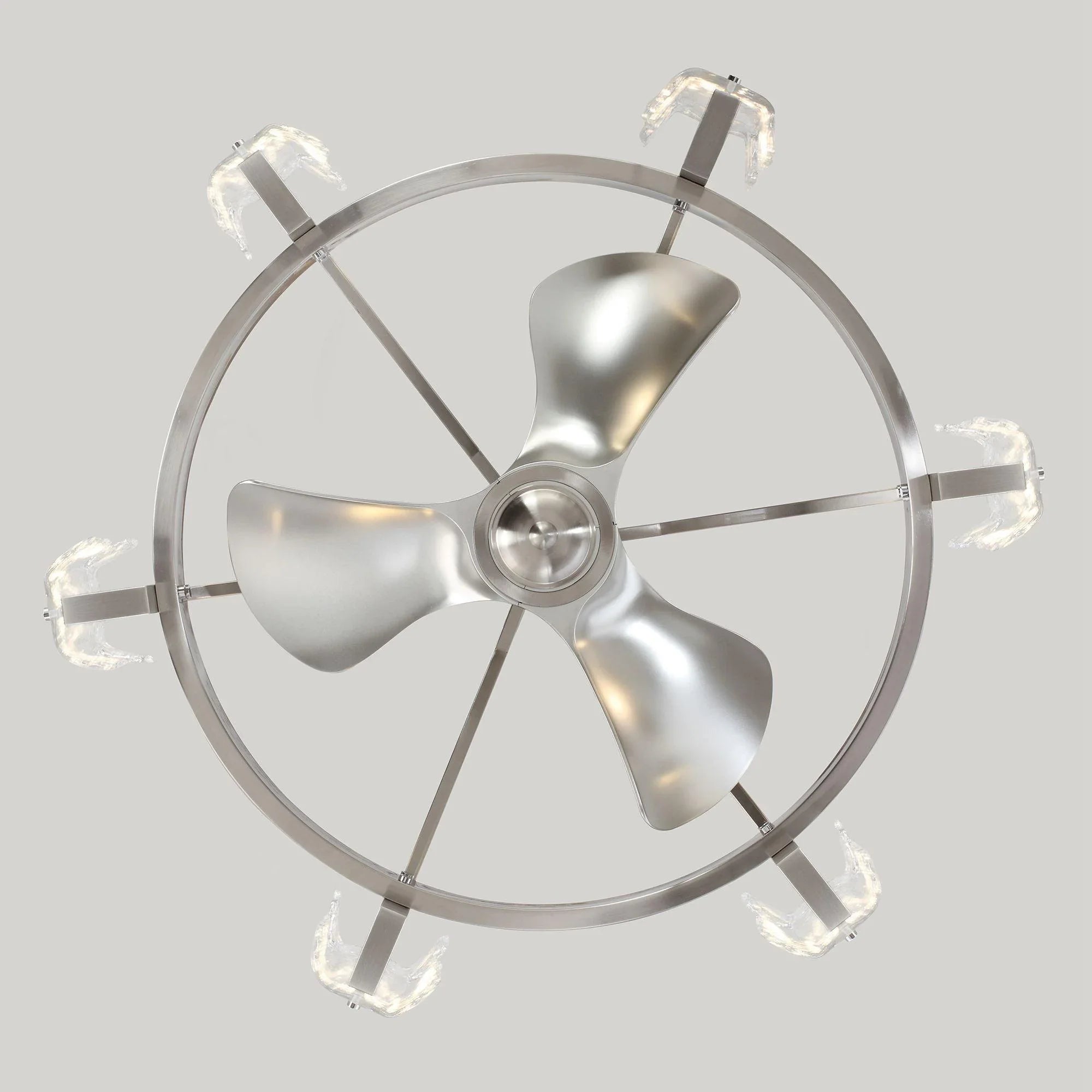34" Bucholz Modern DC Motor Brushed Nickel Downrod Mount Reversible Ceiling Fan with LED Lighting and Remote Control - ParrotUncle