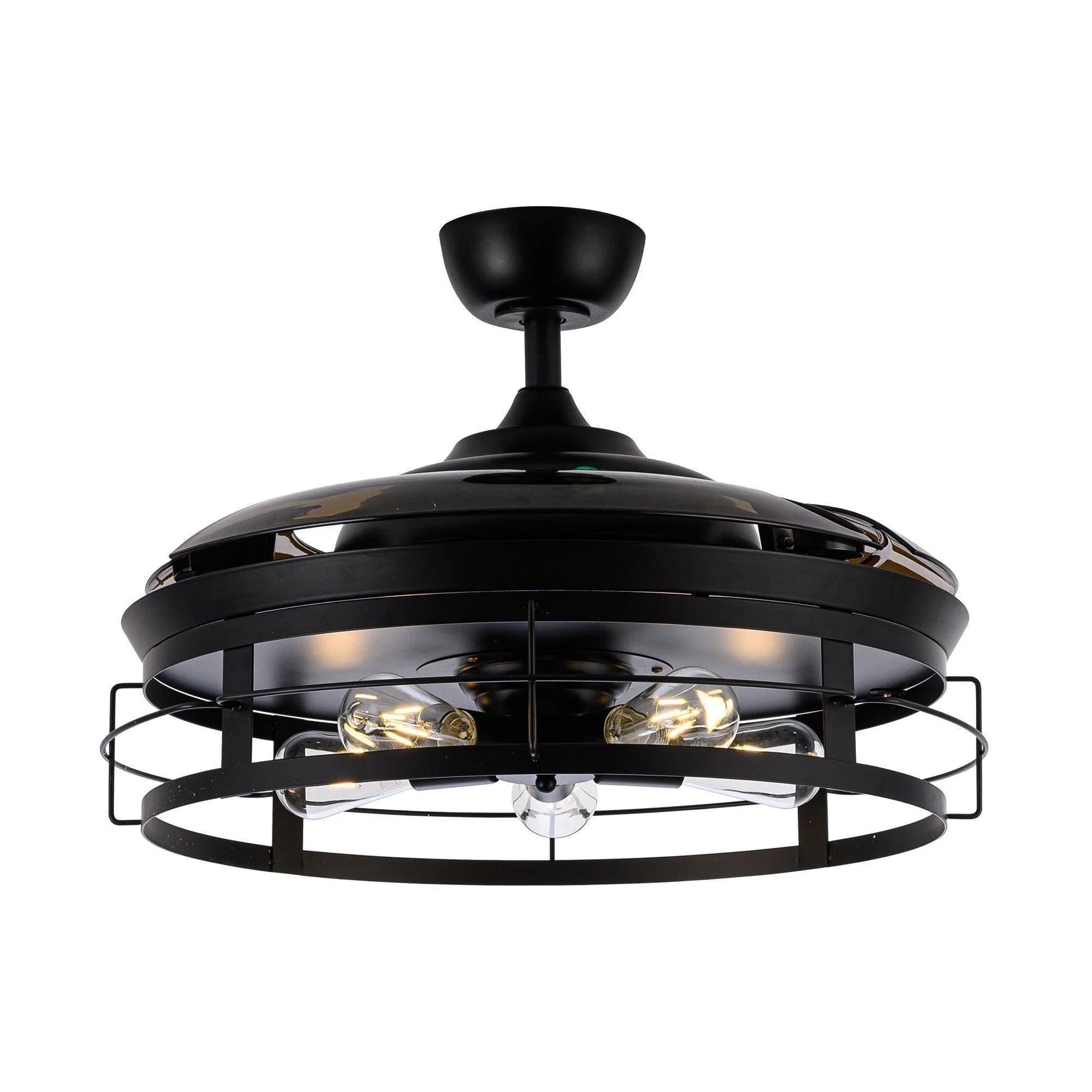 52" Jamshedpur Industrial Downrod Mount Ceiling Fan with Lighting and Remote Control - ParrotUncle