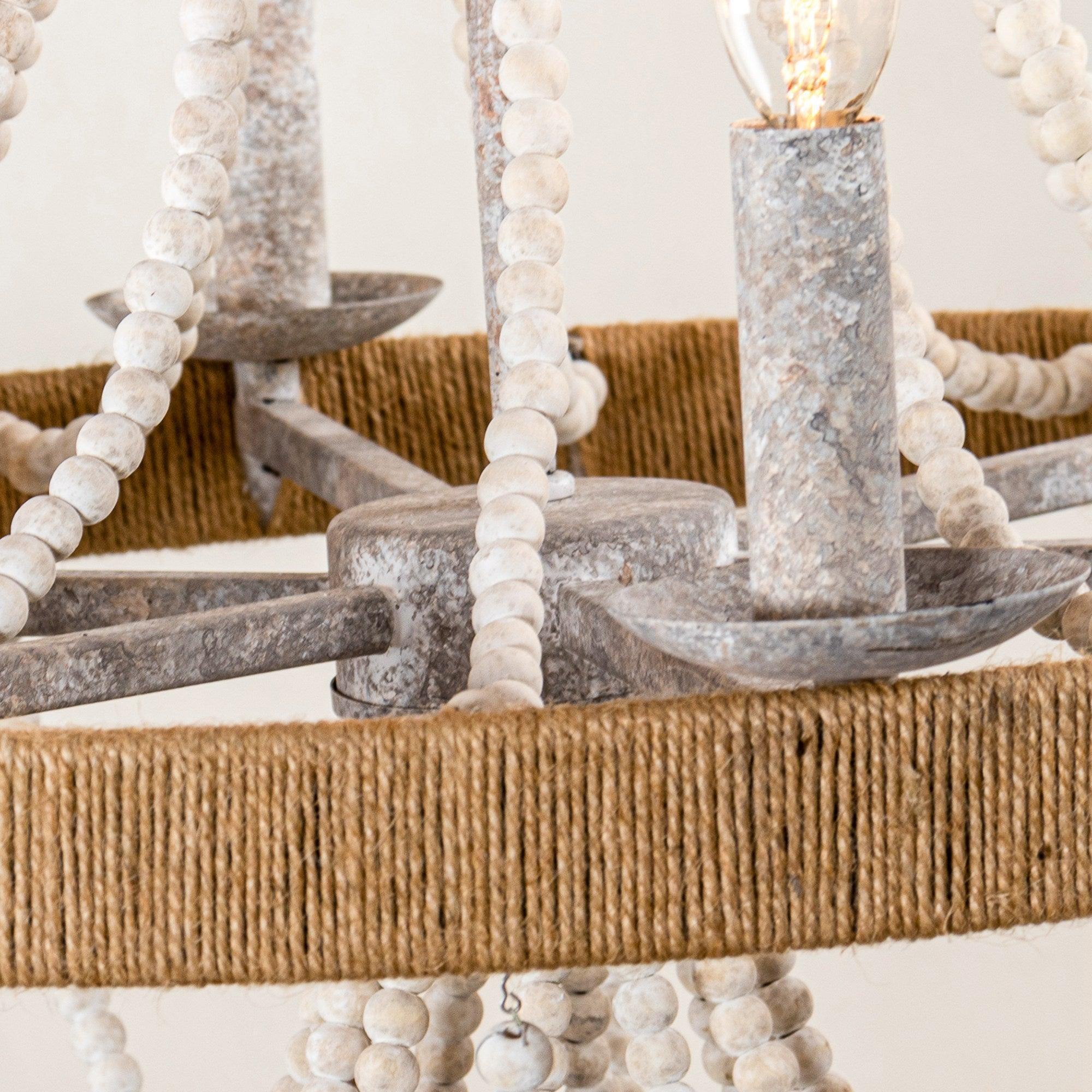 Chokio 6-Light Wood Bead Chandelier - ParrotUncle
